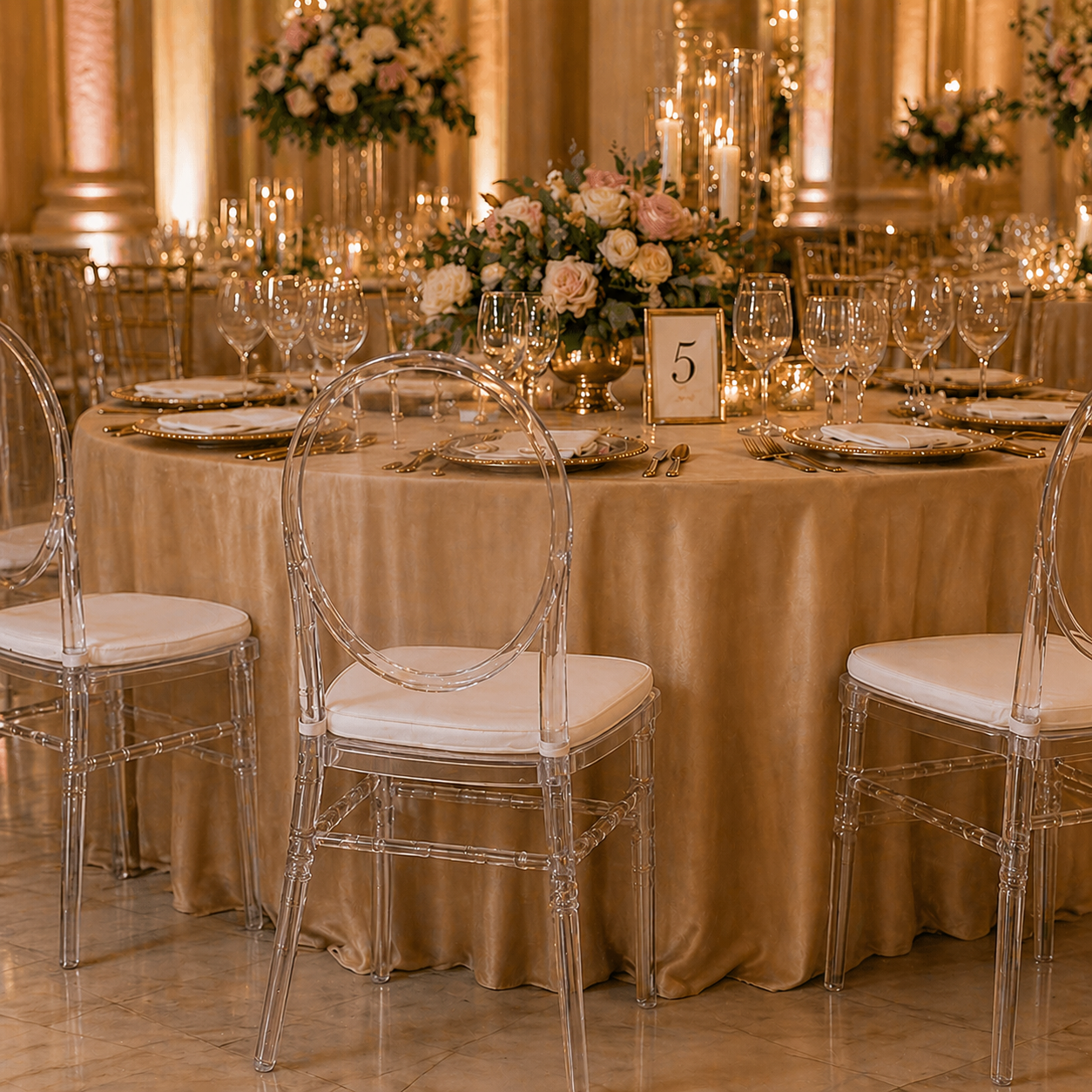 Limewash Chiavari chairs